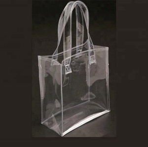 Custom clear Plastic Pvc Shopping Bags With Handle for Promotion