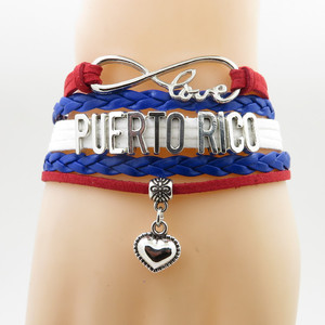 Infinity amore Francia Del Sud Africa PuertoRico Irlanda Guyana RUANDA Braccialetto di Fascino del cuore braccialetti bandiera nazionale - Product Image 4