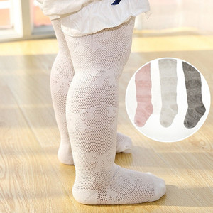 Medias de Verano para Niños con Lazo Grande, Medias de <span class=keywords><strong>Malla</strong></span> Finas de Color Sólido, Leggings Antimosquitos para Bebés, Calcetines de Algodón - Product Image 3