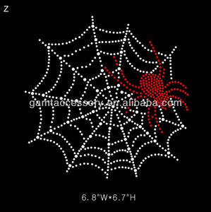 Transferencia Termoadhesiva de Diamantes de Imitación con Diseño de Telaraña para Camisetas - Product Image 1