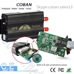coban gps跟踪器gps103-b内置震动传感器，gsm gps车辆跟踪器TK 303免费web服务器