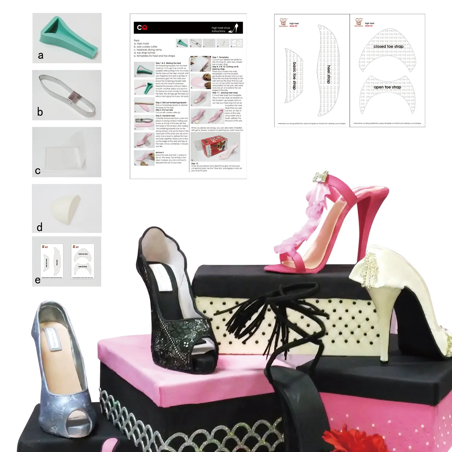 Latest New Fondant Cake Decorating 3D High Heel Shoe Kits Silicone Mold