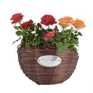 Moda Rattan <span class=keywords><strong>di</strong></span> <span class=keywords><strong>Vimini</strong></span> Fatti A Mano Cesto <span class=keywords><strong>di</strong></span> <span class=keywords><strong>Fiori</strong></span> <span class=keywords><strong>Con</strong></span> Maniglia - Product Image 3