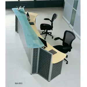 Klassische gebogene Bank Krankenhaus Schule Klinik Spa Glas MFC Holz Anwalts büro modulare Executive Empfang Front Counter Tisch Schreibtisch