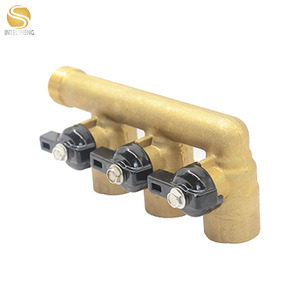 Collecteur en laiton au design français, une entrée et trois sorties, <span class=keywords><strong>2021</strong></span> pouces, avec vanne à bille, livraison gratuite, 1/2 - Product Image 2