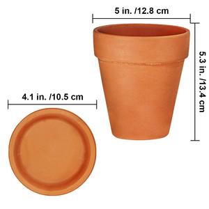 Rustico Indoor Outdoor Garden Decor vaso da fiori in ceramica di Terracotta di argilla rossa con Stander - Product Image 3