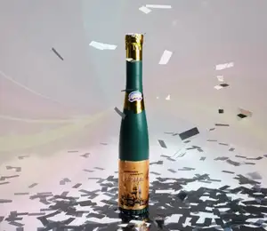 Fabrika fiyat konfeti top dolar parti Popper kullanımlık şampanya şişesi parti Popper