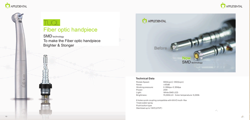 Produktbild von Dental LED-Turbine Mit Licht – Fiber Optic Handstück, Passend Für KAVO Multiflex-Kupplung, Von SANDENT