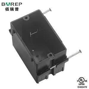 Junction Box YGC-014X American Wall Junction Box PVC Plastic Old Work 1 Gang Electrical Box Electric Switch Outlet Boxes
