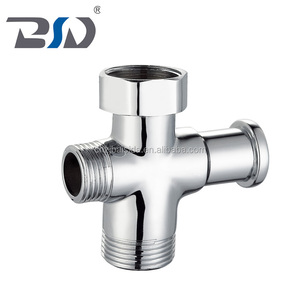 China Chrom Drei-Wege-Messing Bad Dusche Umsteller für Dusch säule <span class=keywords><strong>System</strong></span> - Product Image 2