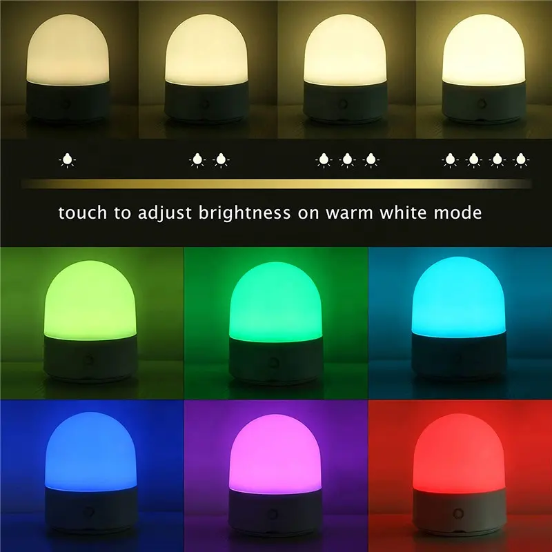 Premium — lampe LED Rechargeable USB 7 couleurs, veilleuse en Silicone souple, lampe respirante, idéale pour la chambre d'un bébé ou une crèche