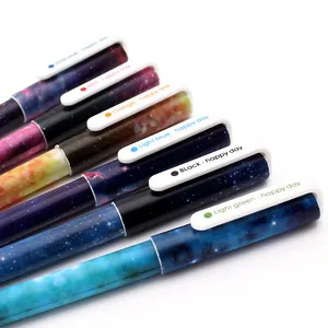 6 colors/set Cartoon 0.38mm kids gift roll pen dots star series colored gel pens for writing