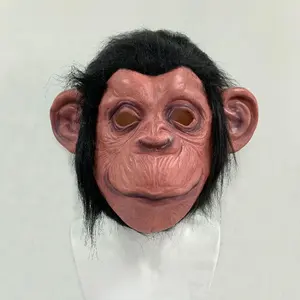 Çin Fabrika Kaynağı Lateks Maymun Kafa Maskeleri Kostüm Hayvan Maskesi Cadılar Bayramı Için