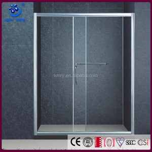 Puerta de Ducha Corredera Doble con Marco de Aluminio Moderno KMRY, Vidrio Templado, Garantía de 3 Años, Personalizable <span class=keywords><strong>para</strong></span> <span class=keywords><strong>Baños</strong></span> de Hoteles <span class=keywords><strong>Pequeños</strong></span> - Product Image 2