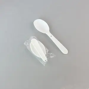 Custom Individual Wrapped Disposable Folding Plastic Spoon Collapsible Spoon