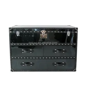 Antique black stainless steel storage drawer cabinet