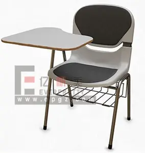 Comfortable Plastic School Arm Chair With Writing Pad