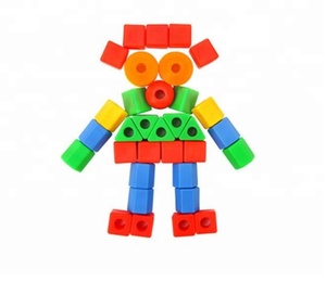 Cuentas de encaje en el mercado para niños pequeños y bebés, 4 cuerdas, cuentas de juguete de plástico DIY para <span class=keywords><strong>terapia</strong></span> laboral - Product Image 3