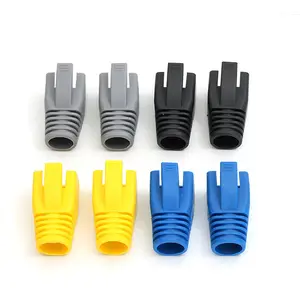 Mixed color cat7 cable connector cap Plastic rj45 plug boots