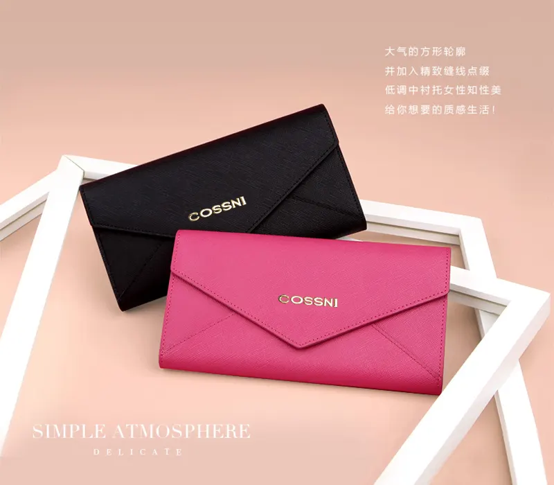 New fashion oem wallet travel organizer wallet 3 fold saffiano long wallet purse