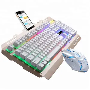 Keyboard dan Mouse Semi mekanik dengan Panel logam, Keyboard dan Mouse game Aksesori PC bantalan Mouse kulit