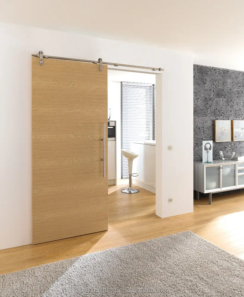 सफेद ओक की लकड़ी बाथरूम विभाजन दीवार एकल पैनल फिसलने दरवाजा