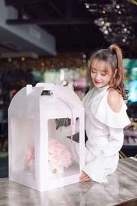 Nedeins — sac à main de luxe avec fenêtre en pvc, boîte à fleurs transparente sur les trois côtés, pour la saint-valentin, coffret cadeau blanc pour les roses - Product Image 3