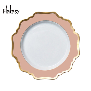 Venta al por mayor Rosa barato plato <span class=keywords><strong>de</strong></span> porcelana venta al por mayor para la boda <span class=keywords><strong>de</strong></span> <span class=keywords><strong>alquiler</strong></span> - Product Image 2