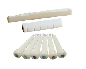 Ponticello e Capotasto in Osso per Chitarra Acustica e Perni in Osso per Chitarra Realizzati in Vero Osso - Product Image 1