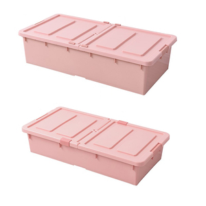 Bacs de <span class=keywords><strong>rangement</strong></span> empilables en plastique <span class=keywords><strong>sous</strong></span> le <span class=keywords><strong>lit</strong></span> avec poignées et boucles de verrouillage - Product Image 1