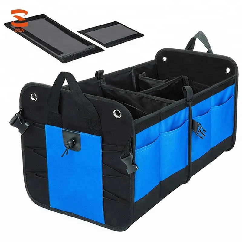 ポータブル収納バッグカーオーガナイザートランク耐久性のあるカートランクストラップと貨物で整理