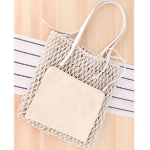 <strong>Raffia</strong> Net Crochet <strong>Raffia</strong> <strong>Tote</strong> Bag, Summer <strong>Tote</strong> Straw Mesh Bag, Handcrafted Net Shoulder Bag - Product Image 6