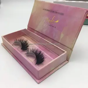 Private Label customized eyelash box Clear black band mink fur lashes Wholesale 100% real faux mink eyelashes