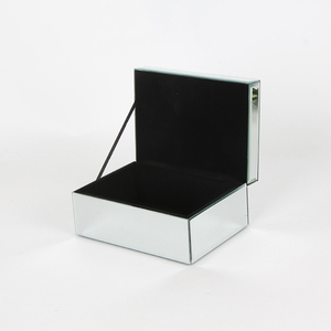Boîte à bijoux de luxe en argent cristal diamant décor une couche velours à l'intérieur avec miroir en verre pour stockage ou mariage cadeau de mariage - Product Image 6