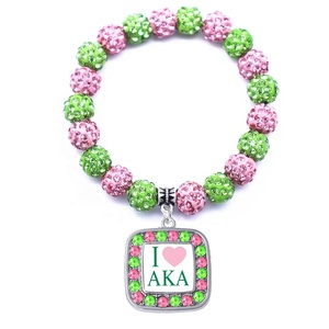 Fatti a mano di Perline Elastico Sorority Fraternità Lettere Greche SGRHO Segno Sigma Gamma Rho ZETA Clover <span class=keywords><strong>Bracciali</strong></span> - Product Image 6