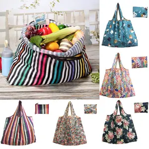 Unisex Foldable Handy Shopping Bag Reusable Tote Pouch Recycle Waterproof Storage Handbags Sample Travel Bag