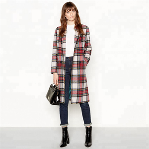 Winter <strong>Women</strong> Double Breasted Long Plaid <strong>Coat</strong> - Product Image 6