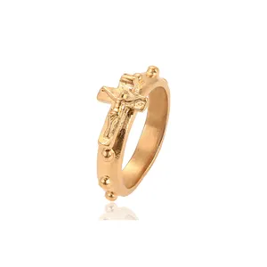 15842 xuping new style luxury design 18k gold plated trendy cross finger ring