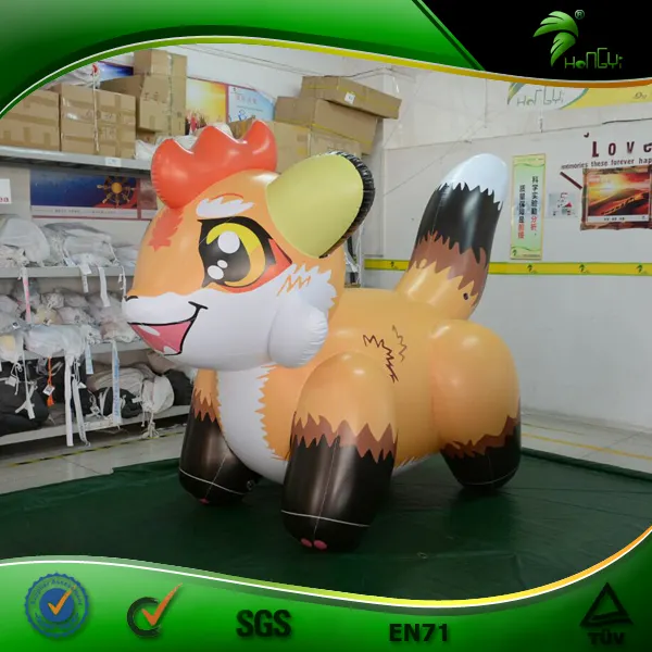 Hong-yi — ballon gonflable de renard en forme de personnage de dessin animé, Costume mignon de renard, figurine d'animal, vente en gros