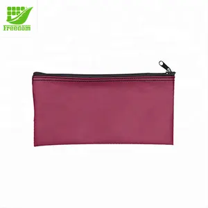 Curved Zipper Vinyl Bank Deposit Bags PVC Leather Bank Deposit Bags