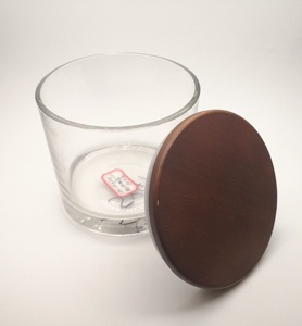 Vaso di candela coperchio in legno personalizzato dipinto marrone legno <span class=keywords><strong>con</strong></span> <span class=keywords><strong>guarnizione</strong></span> - Product Image 5