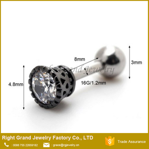 16g Cartílago Tragus Tachona Los Pendientes Del Oído Hélice Adelante Acero Quirúrgico Joyería Del Cuerpo - Product Image 4