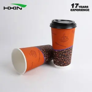 Makine kahve kağıt bardak özel Logo baskılı kağıt bardaklar 8oz tek kullanımlık çift duvar kağıdı kahve kapaklı kupa