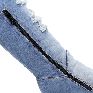 Botas altas <span class=keywords><strong>hasta</strong></span> <span class=keywords><strong>el</strong></span> <span class=keywords><strong>muslo</strong></span> de mezclilla con tacón de aguja lavadas sexis para mujer al por mayor de fábrica - Product Image 6