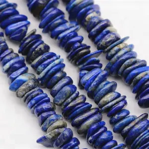 หินธรรมชาติ Lapis Lazuli สำหรับทำเครื่องประดับ,ลูกปัดอัญมณีทรงแผ่นหลวมราคาขายส่ง