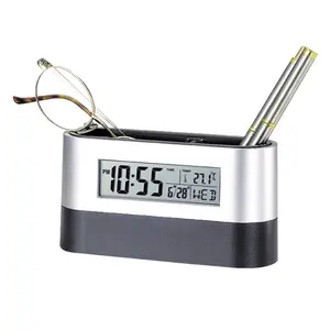 Relatiegeschenken Stijlvolle Desktop Klok Pen Potlood Houder Perfect voor Home Office Decoratie