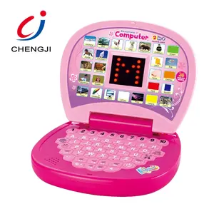 Brinquedo educativo crianças laptop led tela em inglês, máquina de aprendizagem chinesa