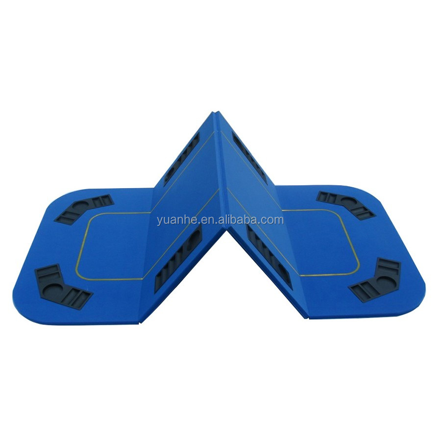 Высококачественный складной стол для покера Texas Hold'em 4 синего цвета