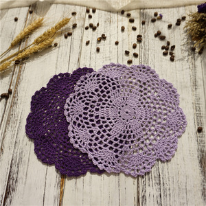 Moderna pizzo di <span class=keywords><strong>cotone</strong></span> tavolo stuoia di posto panno crochet tovaglietta tè caffè pad rotondo Scavato-out circolare decorativo pad - Product Image 3