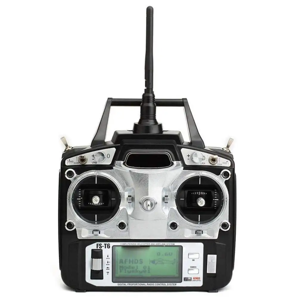 Original Flysky FS-T6 High Precision 2.4GHz 6CH Mode 2 Transmitter W/Receiver R6-B for rc airplane 2.4ghz transmitter